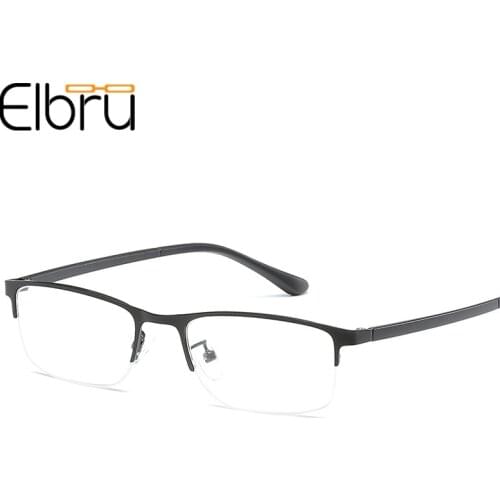Elbru Resin Clear Lense Reading Glasses For Men And Women Metal Half Frame Hyperopia Eyeglasses Unisex With Diopter+1.0 to +4.0