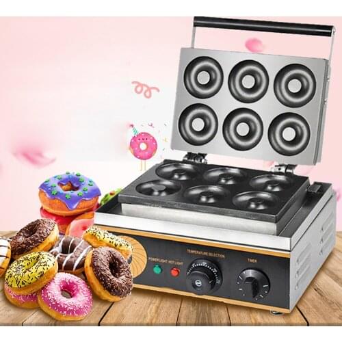 6 Holes Electric Donut Maker Commercial Electric Cake Making Machine Round Cake Maker Non-Stick Donut Machine