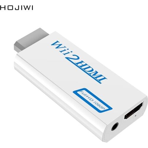 HOJIWI Wii2HDMI-compatible Converter Full HD 1080P Wii to HDMI-compatible Converter 3.5mm Audio for PC HDTV Monitor Display AD18