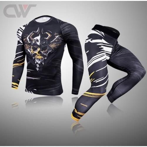 Mens Skiing Underwear Set Winter Thermal Underwear Mens Compression Sports Fitness Training Base Layer Tights T-Shirt Leggings