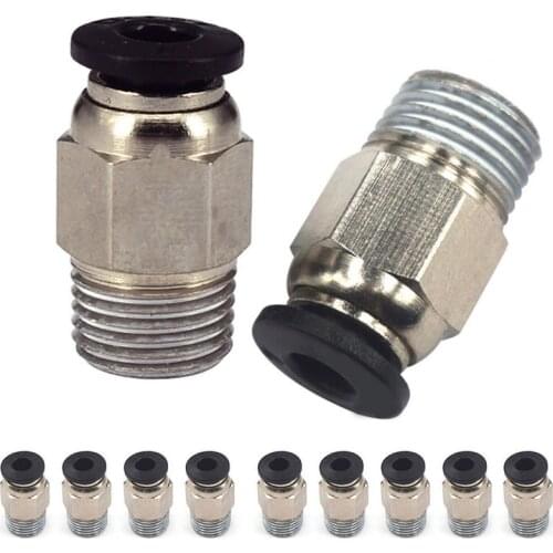 Mayitr 5/10pcs Push In Quick Release Fitting Connector 3D Printer Tube Connectors For 3D V6 PC4-M10 Straight Tube