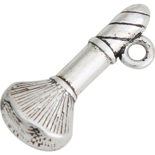 RAINXTAR Fashion Vintage Alloy Makeup Brush Charms Cosmetics Tool Charms 9*21mm 20pcs AAC002