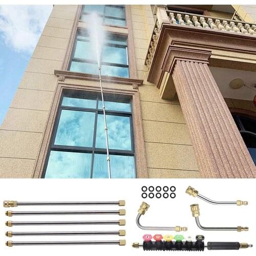 Pressure Washer Attachment Set - Power Washer Hose Attachment with 6 Spray Nozzle Tips - 4000PSI Gutter Cleaner Extensions