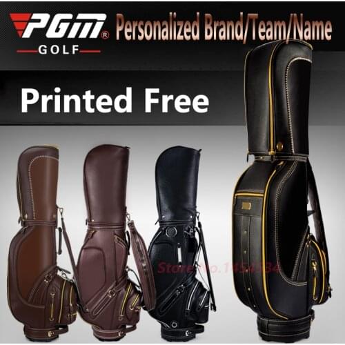Printed Free! Full Genuine Leather Standard Bag With Cover Waterproof PU Men Golf Package High-end Personalized Brand/Team/Name