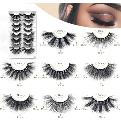 New Makeup Eyelashes 3D Mink Lashes Fluffy Soft Wispy Volume Natural long Cross False Eyelashes Eye Lashes Reusable Eyelash