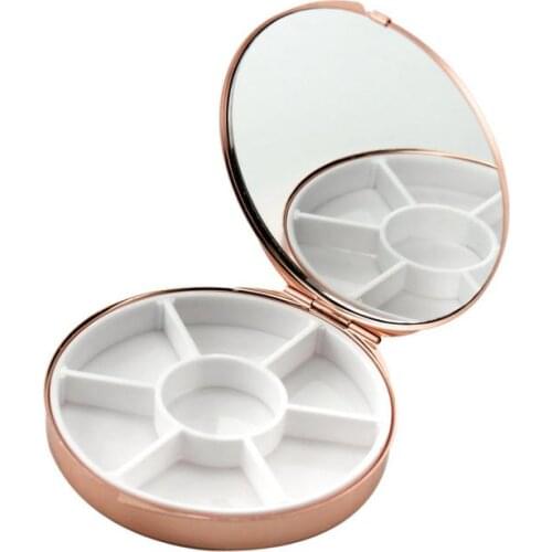 Medicine Organizer Portable Small Pill Box Makeup Storage Container Folding Pill Case Metal Fast Shipping SN3512