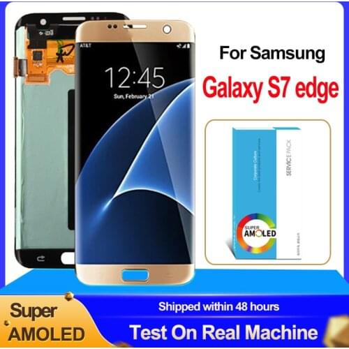 Original 5.5'' Super AMOLED For Samsung Galaxy S7 edge G935 G935F SM-G935F LCD Display Touch Screen Digitizer With Frame