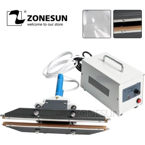 ZONESUN 400mm Direct-heat Plier portable impulse sealer plastic bag sealing machine suitable for aluminum vacuum composite film