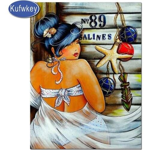 Fat Lady NO. 89 5D DIY Diamond painting Cross stitch Full Square/Round Diamond Embroidery Girl Diamond mosaic Cartoon woman