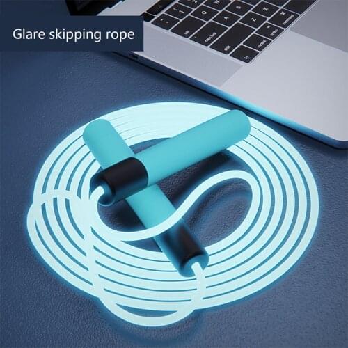 Exercise Fat Reduction Adjustable 2.8M Outdoor Fitness LED Luminous Skipping Rope Luminous Transparent PVC Body Test Training