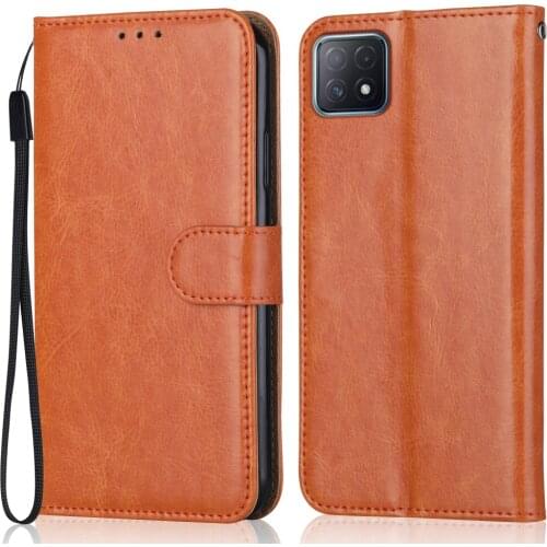 Folio Luxury Leather Case for On OPPO A53 5G Wallet Stand Flip Case Phone Bag with Strap