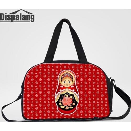 Russian Matryona Matryoshka Doll Women Travel Bag High Quality Canvas Shoulder Duffle Bag Girl Weekend Handbag For School Duffel
