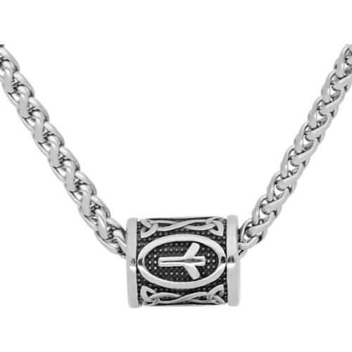 Nordic Viking Amulet stainles steel rune beads pendant Necklace with valknut gift bag