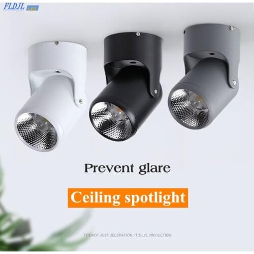 1 dimmable rotating LED downlight surface mounted adjustment COB ac85-265V 5W7W10W12W 15W LED ceiling spotlight