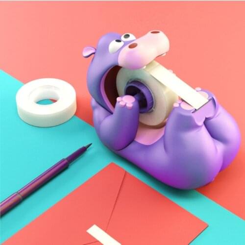 Creative Hippo Tape Dispenser Desktop Adhesive Cutter Stand Holder Office School Supplies Stationery 652E