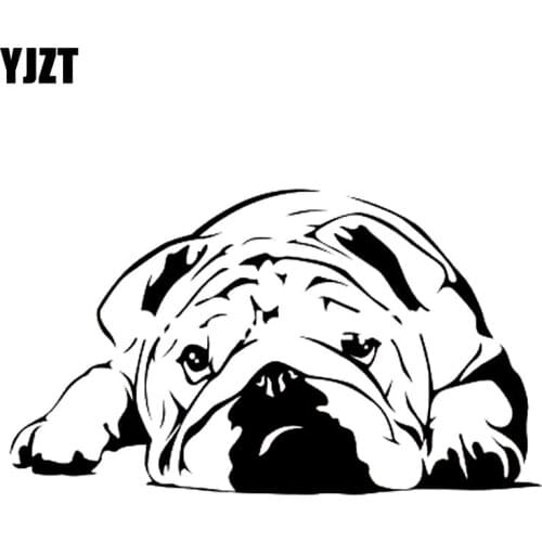 YJZT 14CM*8CM Bulldog Decor Art Vinyl Removable Sticker Car Decal Black/Silver C10-00278