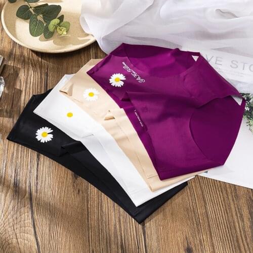 Womens Cotton Underwear Low Waist Sexy Panties Seamless Womens Underpants Ice Silk Comfort Briefs Large Female Underwear