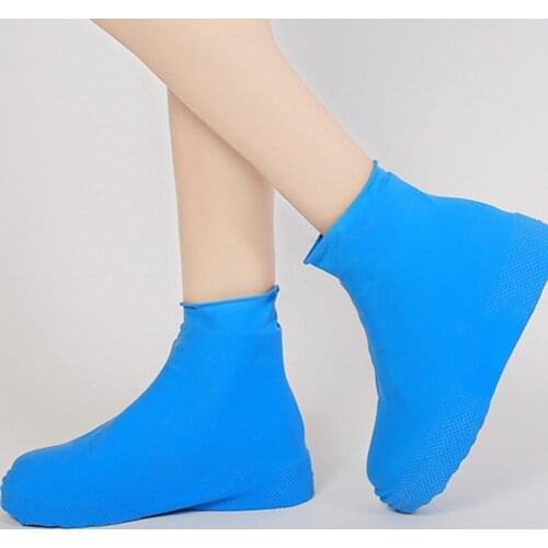 1 Pair Waterproof Rain Shoe Covers Traveling Outdoor Boot Rain Non-slip Overshoes Portable Shoes Rubber Reusable Accessorie S5M4