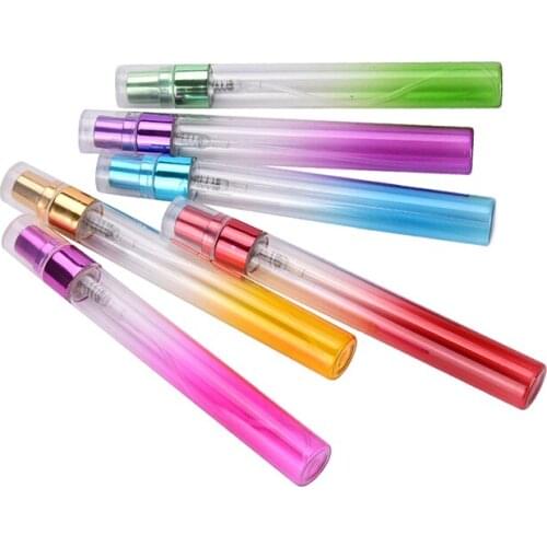 1Pc Colorful Travel Glass Small Empty Aromatic Fragrance Fine Mist Spray Perfume Refillable Bottle Atomizer Portable Sample 10ml