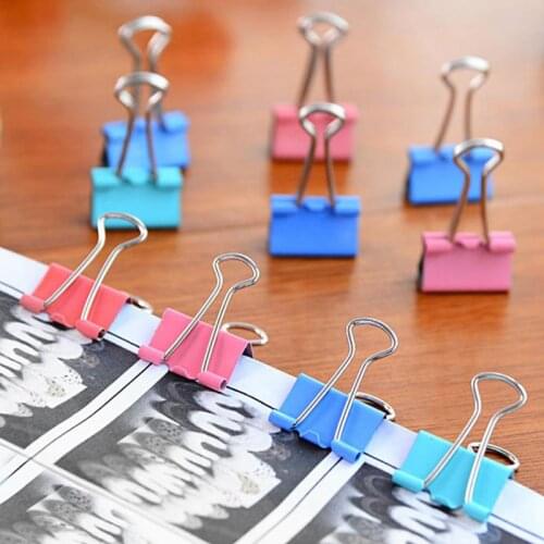 10pcs Colorful Metal Binder Clips Paper Clips Home Office Books File Paper Clip Food Clips Office Supplies Stationery