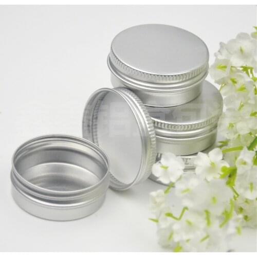 100pcs screw on lids Aluminium jars cream jars with screw lid,cosmetic case jar,15ml aluminum tins, aluminum lip balm container