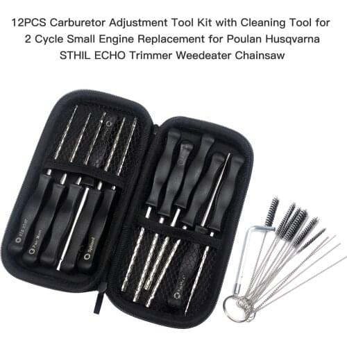 12PCS Carburetor Adjustment Tool with Cleaning Tool for 2 Cycle Small Engine for Poulan Husqvarna STHIL ECHO Trimmer Weedeater