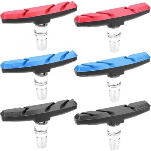 3color Brake Pad For MTB 1 Pair Bicycle Cycling Mountain Bike Brake Holder Pads Shoes Rubber Blocks Cycling Bike Part