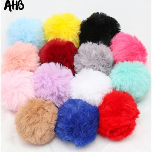5Pcs/lot Big Pompom Ball 7.5cm Fur Plush Ball For Handmade Key Ring Making Soft Material Foam Ball DIY Craft Accessories