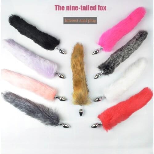 Adult Game Nine-Tailed Fox Tail Stainless Steel Anal Plug Fun To Stimulate Couples Flirting Sex Toys Available in a Variety