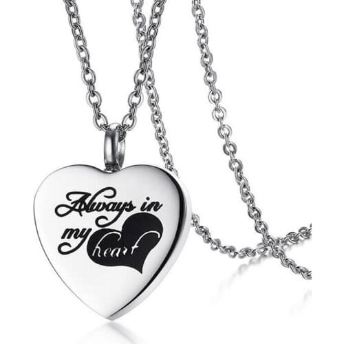 Beichong Stainless Steel Heart Pendant Necklace for Women Jewelry Mini Cinerary Casket Perfume Love Bottle Pendant