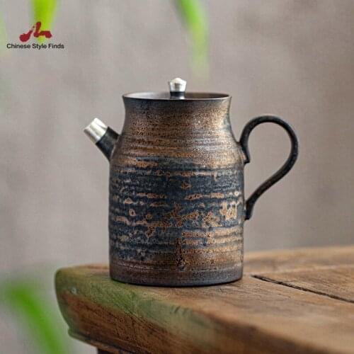 Tea Set silver plating ceramic teapot vintage tea kettle chinese tea pot drinkware 170ml