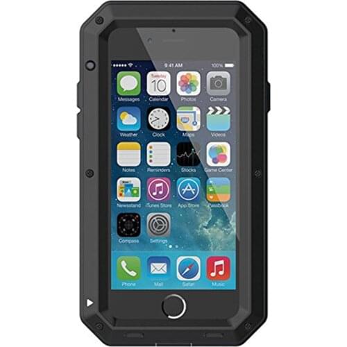 For iphone X XR case Shockproof Waterproof Metal Aluminum with front Tempered glass Behind the silicone For iphone 6 7 8 case