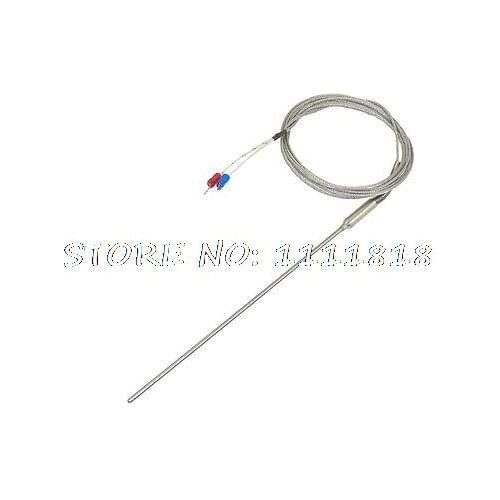 Liquid Measuring 190mm x 3mm K Type Earth Thermocouple Probe 2 Meters