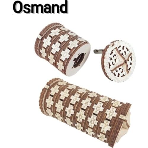 3D Wooden Puzzle Leonardo Da Vinci Code Model Building Kits Locks Xmas Letter Password Escape Chamber Props Toys For Kids Gift