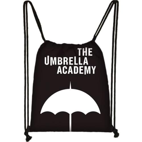 The Umbrella Academy Cartoon Kids Drawstring Backpack Shopping School Traveling Party Bags Gift 38*32CM
