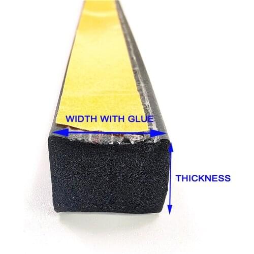 Length 1-3m width 5 to 140mm self adhesive EPDM foaming sealing strip glued EPDM rubber sealing srip