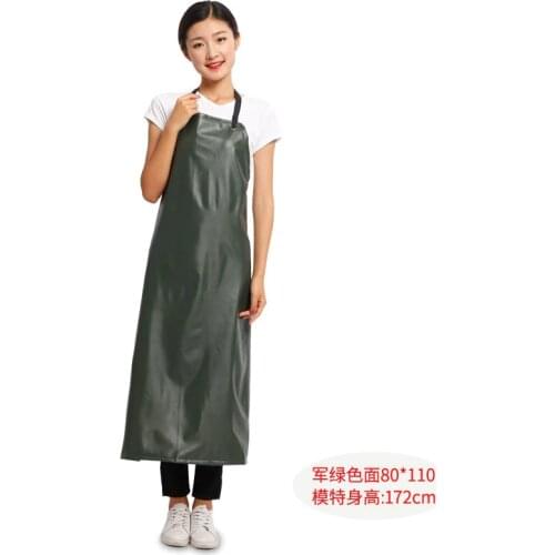 Household waist oil-proof dishwashing apron waterproof canteen kitchen aquatic workwear long apron thickening