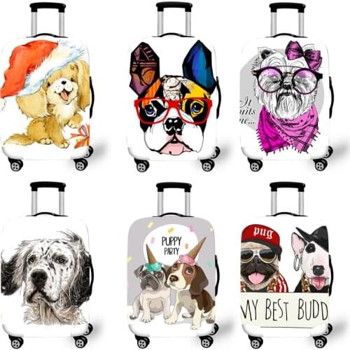 Elastic Luggage Protective Cover Case For Suitcase Protective Cover Trolley Cases Covers 3D Travel Accessories Dog Pattern T0120