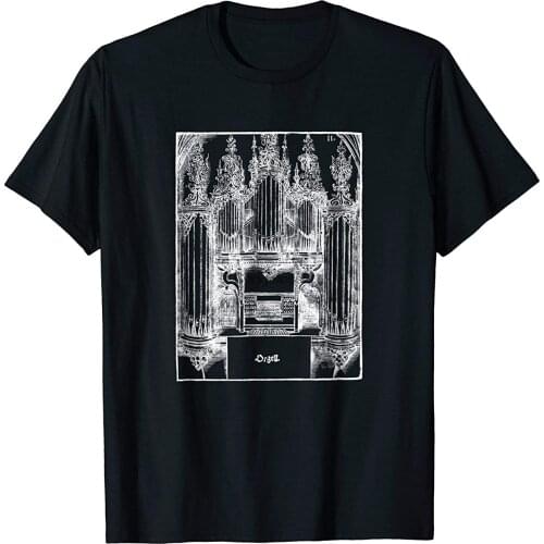 Pipe Organ T-Shirt - Historic 1600s Print with German Text(1)