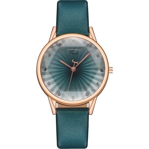 Hot Sale Women Simple Style Gradient Color Watches Casual Luxury Ladies Leather Quartz Analog Diamond Wristwatches Reloj Mujer