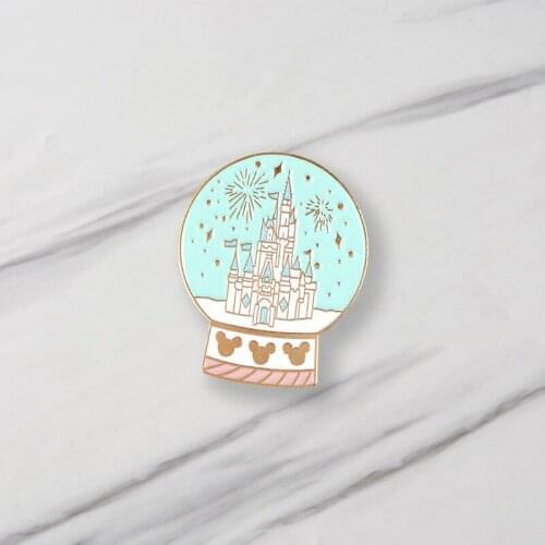 Crystal Ball Enamel Brooches Pins For Clothes Bag Punk Jewelry Gift For Friends Kids Girly Heart