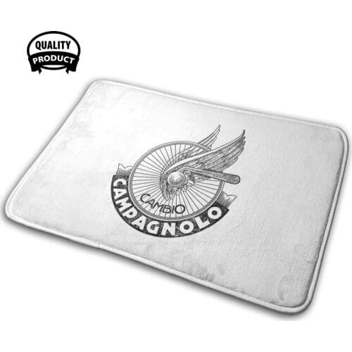 Retro Shield Comfortable Door Mat Rug Carpet Cushion Italy Cycling Tour Turn Return Bike Highway Platoon Cyclist World Change