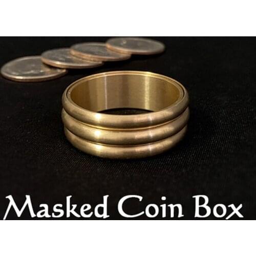 Masked Coin Box Magic Tricks Coin Appear Close Up Magic Magician Illusions Gimmick Props Mentalism Produce Coin Drum Box Magica