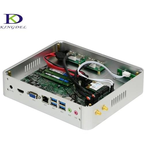 Kingdel Fanless Mini PC Desktop PC Intel i5 7200U i3 7100U HTPC HDMI VGA Windows 10 Pro Linux Max 16G RAM 512GB SSD Graphics 620