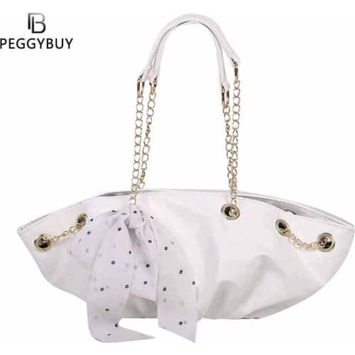 Fashion Women Pleated Silk Scarf PU Leather Shoulder Underarm Bag Casual Ladies Solid Color Large Capacity Handbags