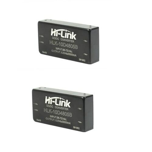 2PCS HLK-10D4805B 48V to 5V2A10W DC Isolation Switching Power Supply Module DCDC 2: 1 Wide Voltage Input
