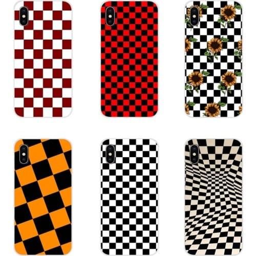 Soft Transparent Shell Cases For Huawei G7 G8 P8 P9 P10 P20 P30 Lite Mini Pro P Smart Plus 2017 2018 2019 Checkerboard Checkered