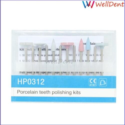 12pcs/set HP0312 Dental Polish Burs Porcelain Teeth Polishing Kit Used For Dental Low-speed Handpiece Teeth Whitening