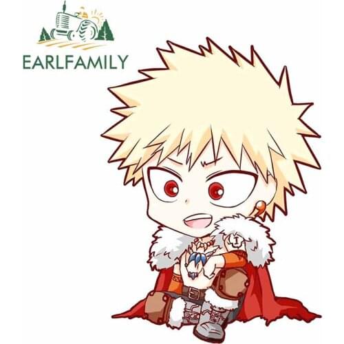 EARLFAMILY 13cm x 9.6cm for My Hero Academia Katsuki Bakugou Car Stickers Scratch-Proof Decal Suitcase Snowboard RV Decoration