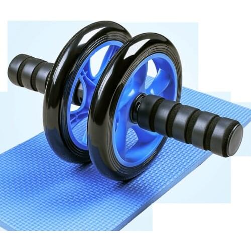 Exercise Equipment Double Wheel Roller Abdominal Muscle Exercise Fitness Wheel Belt Knee Pad Ab Roller Gym Roller Training Devic